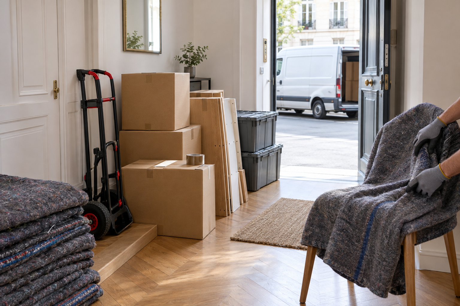 Artisan évaluant les travaux nécessaires dans un logement