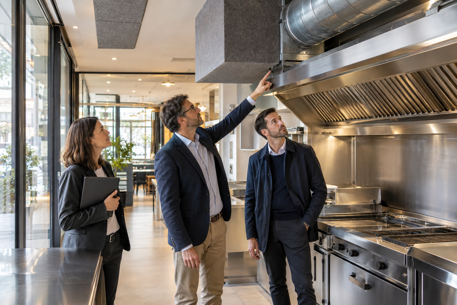 Propriétaire et locataire signant un bail commercial autour d’une table