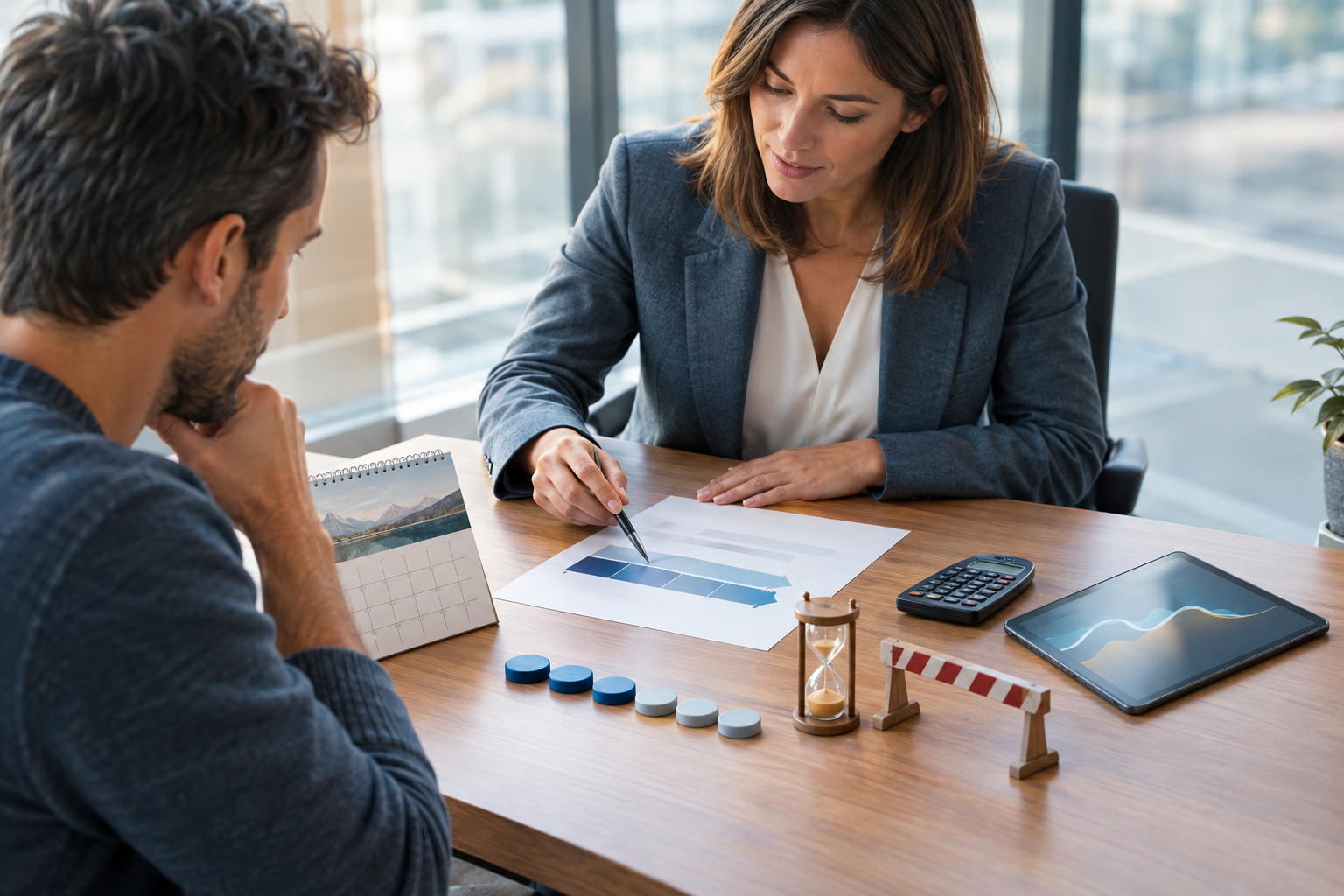 Calculatrice posée sur un tableau comparant plusieurs coûts d’assurance
